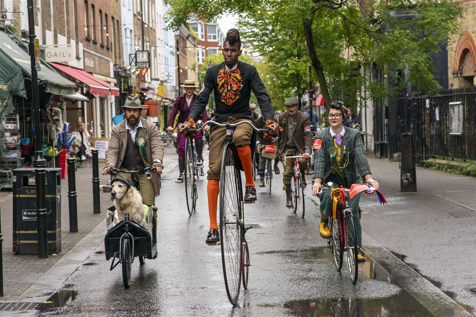 Riders during the annual Tweed Run (Jeff Moore/PA)
